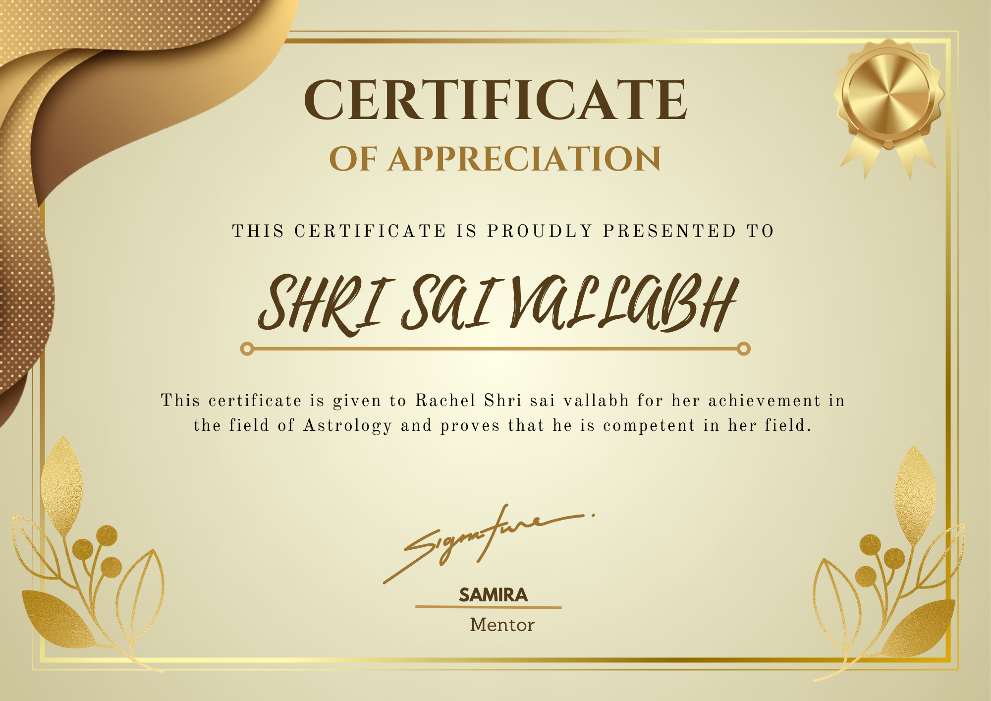 Gold And Brown Elegant Professional Certificate Of Appreciation Certificate 1